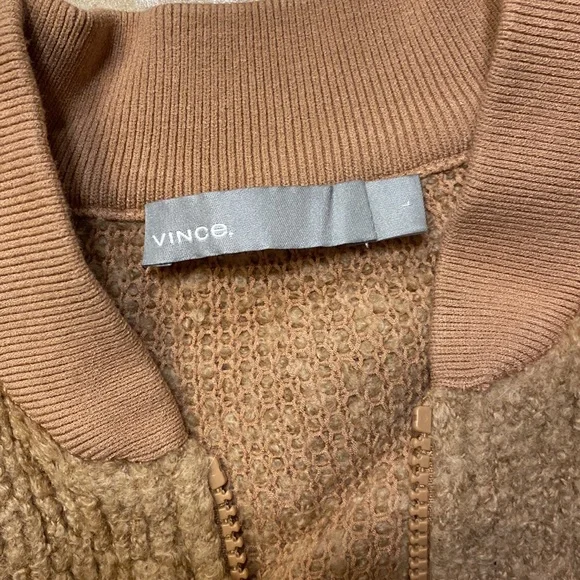 EUC Vince tan nubby sweater jacket sz L